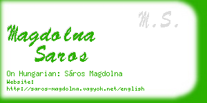 magdolna saros business card